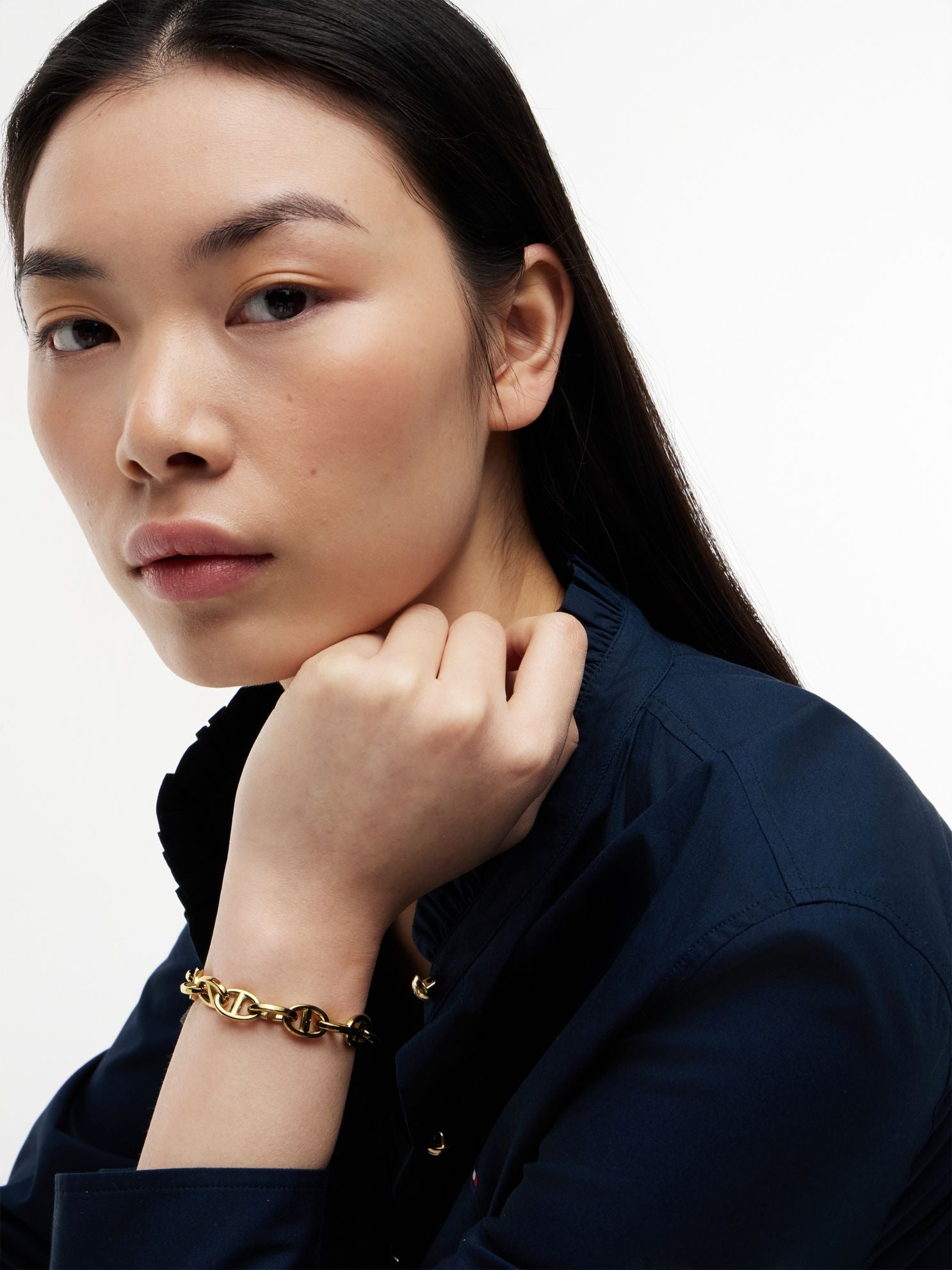 Tommy Hilfiger Gold-Plated Mariner-Link Chain Bracelet