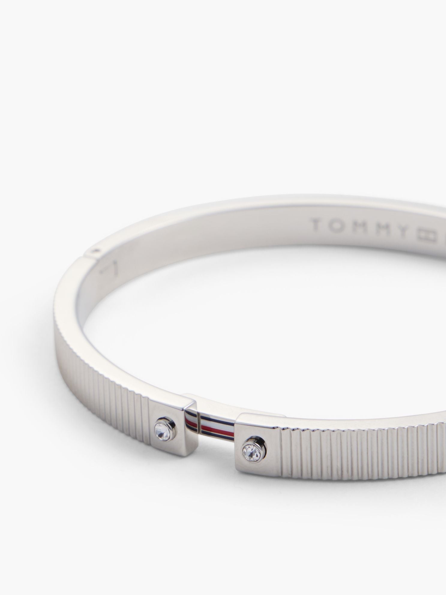 Tommy Hilfiger Signature Stripe Ridged Bangle Bracelet