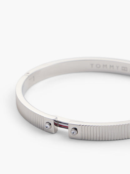 Tommy Hilfiger Signature Stripe Ridged Bangle Bracelet