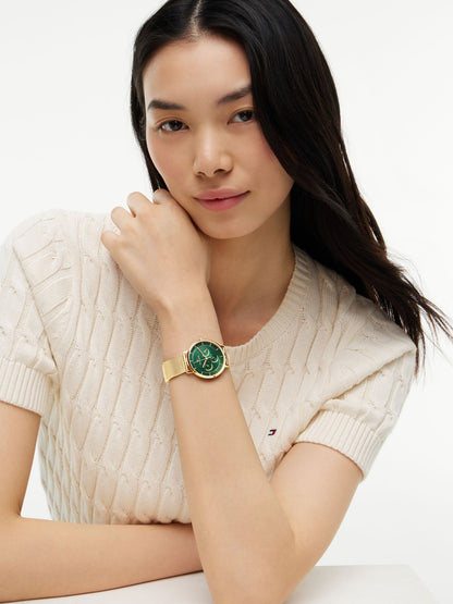 Tommy Hilfiger 36MM Monogram Accent Mesh Watch