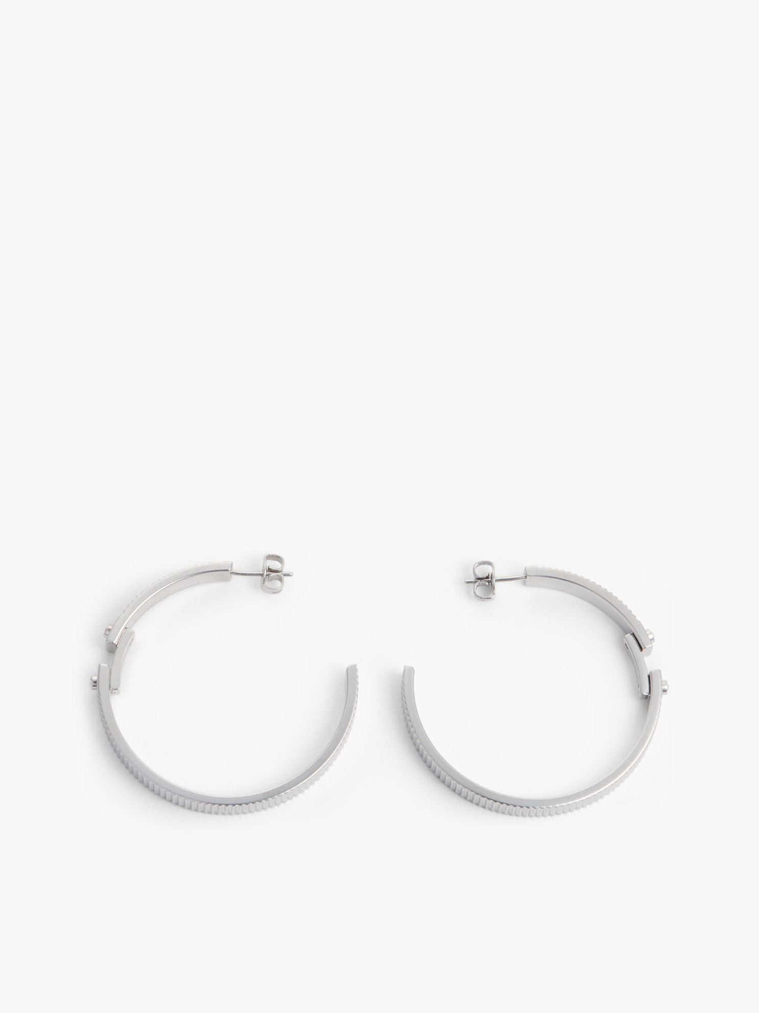 Tommy Hilfiger Signature Stripe Ridged Hoop Earring