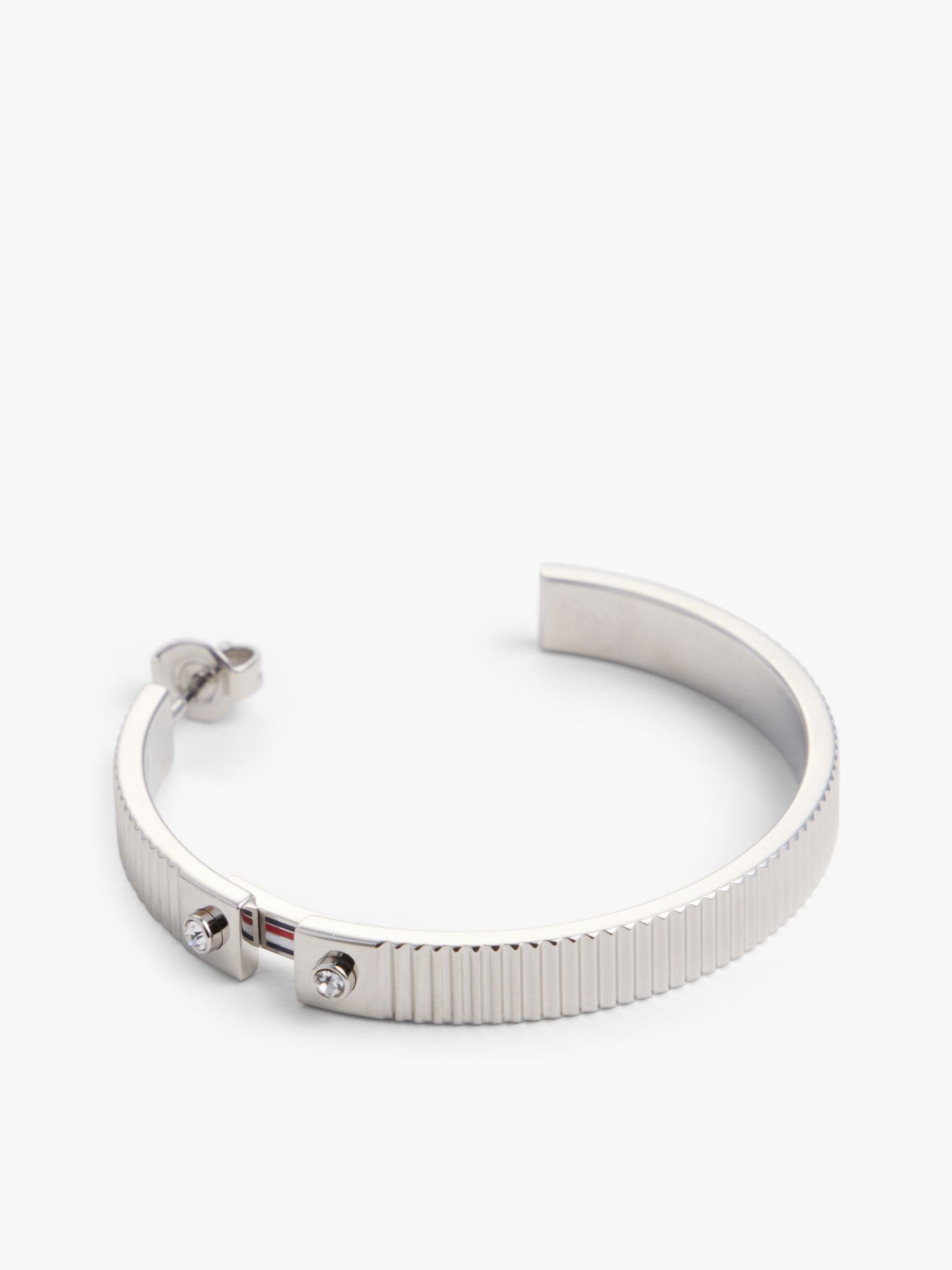 Tommy Hilfiger Signature Stripe Ridged Hoop Earring