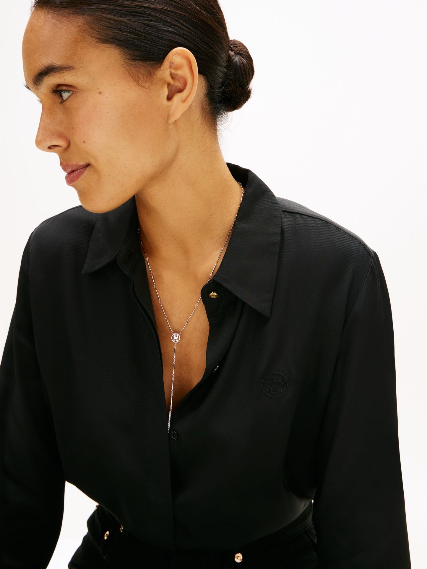 Tommy Hilfiger Crystal Accent Lariat Necklace