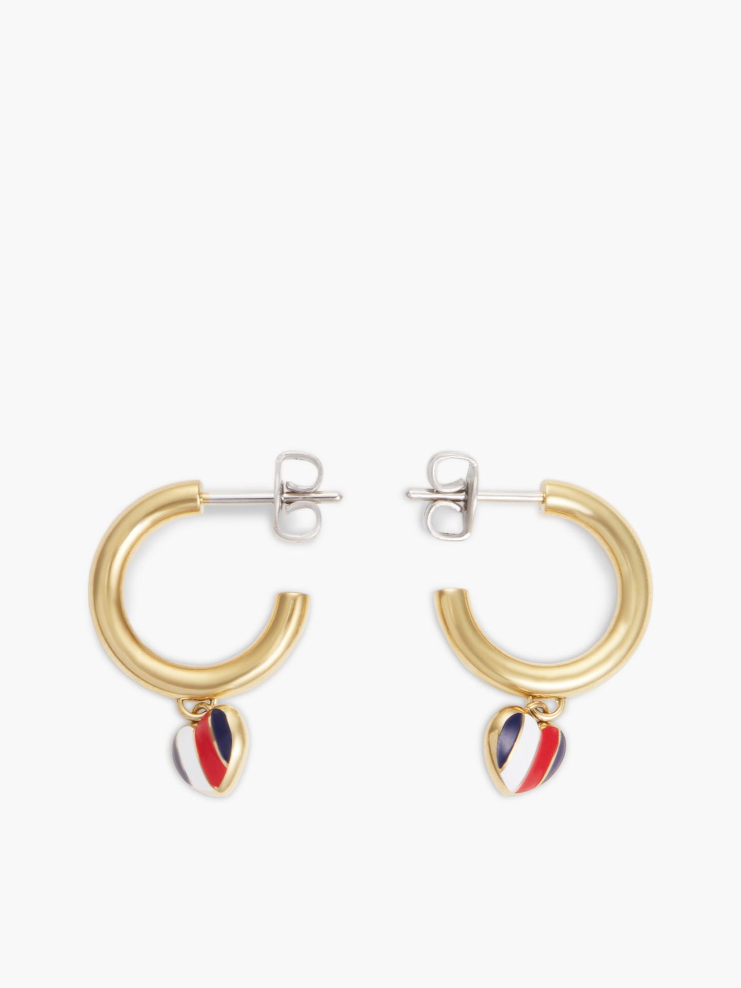 Tommy Hilfiger Signature Stripe Heart Charm Earring