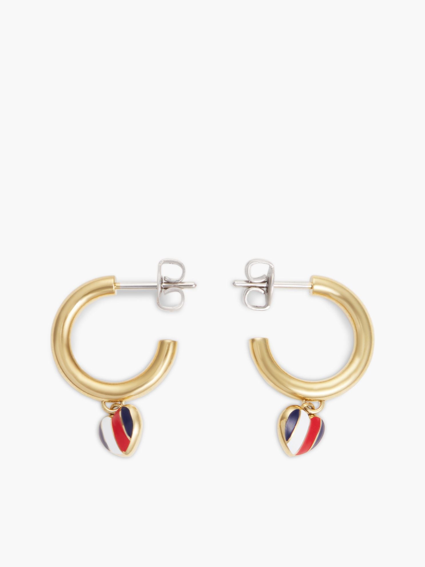 Tommy Hilfiger Signature Stripe Heart Charm Earring