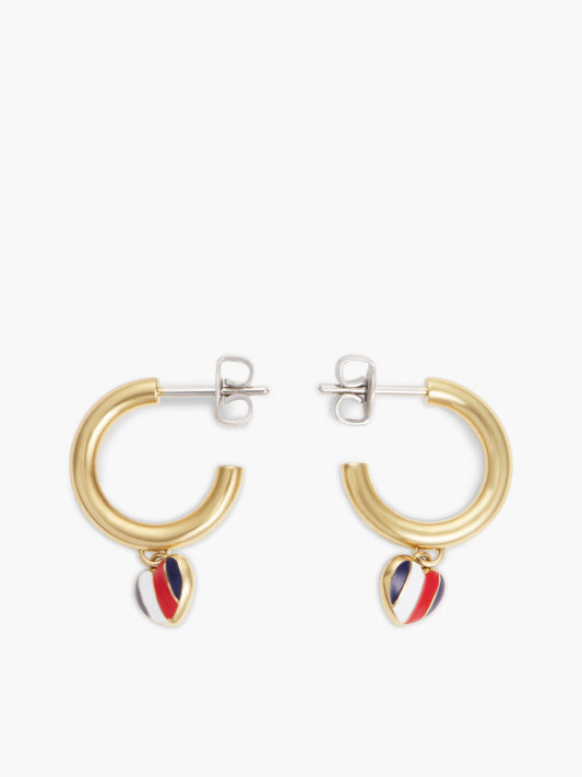 Tommy Hilfiger Signature Stripe Heart Charm Earring
