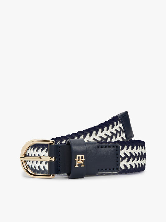 Tommy Hilfiger Rounded Buckle Woven Elastic Belt
