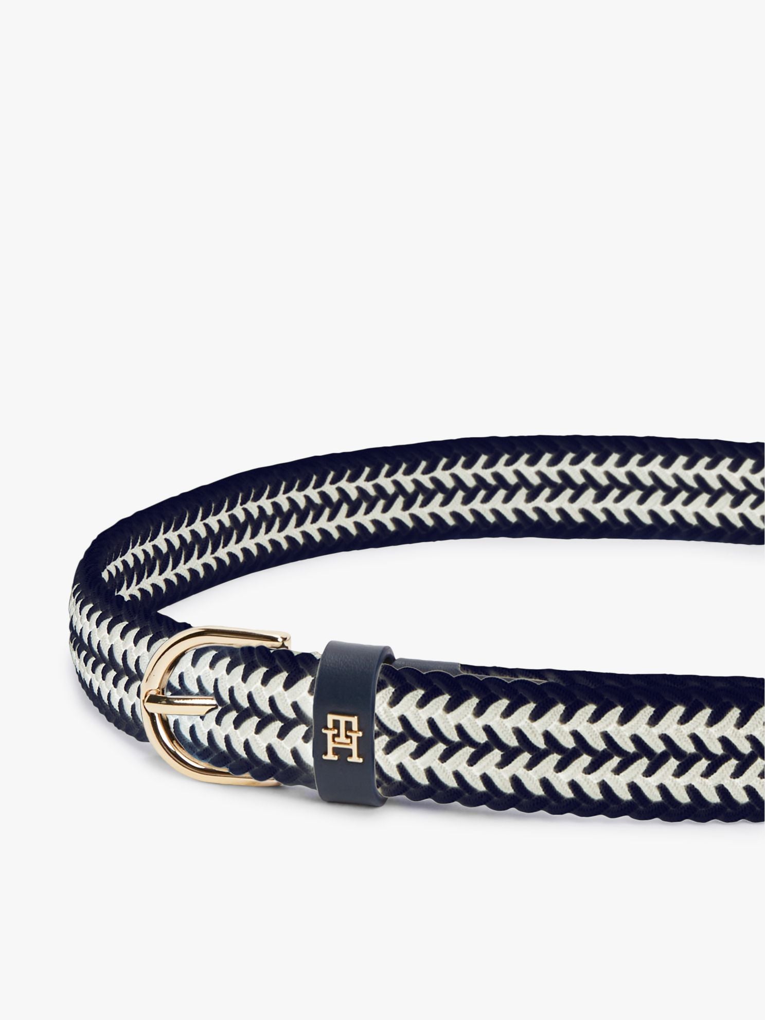 Tommy Hilfiger Rounded Buckle Woven Elastic Belt