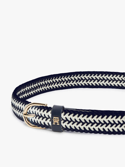 Tommy Hilfiger Rounded Buckle Woven Elastic Belt