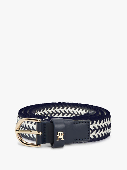 Tommy Hilfiger Rounded Buckle Woven Elastic Belt