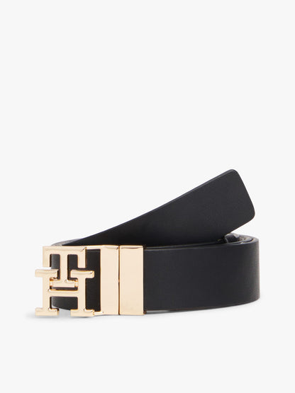 Tommy Hilfiger Monogram Buckle Reversible Leather Belt