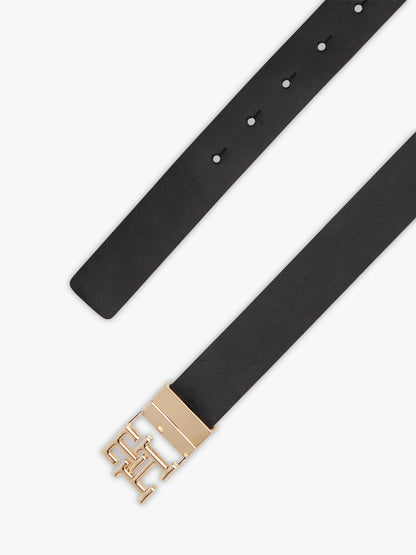 Tommy Hilfiger Monogram Buckle Reversible Leather Belt