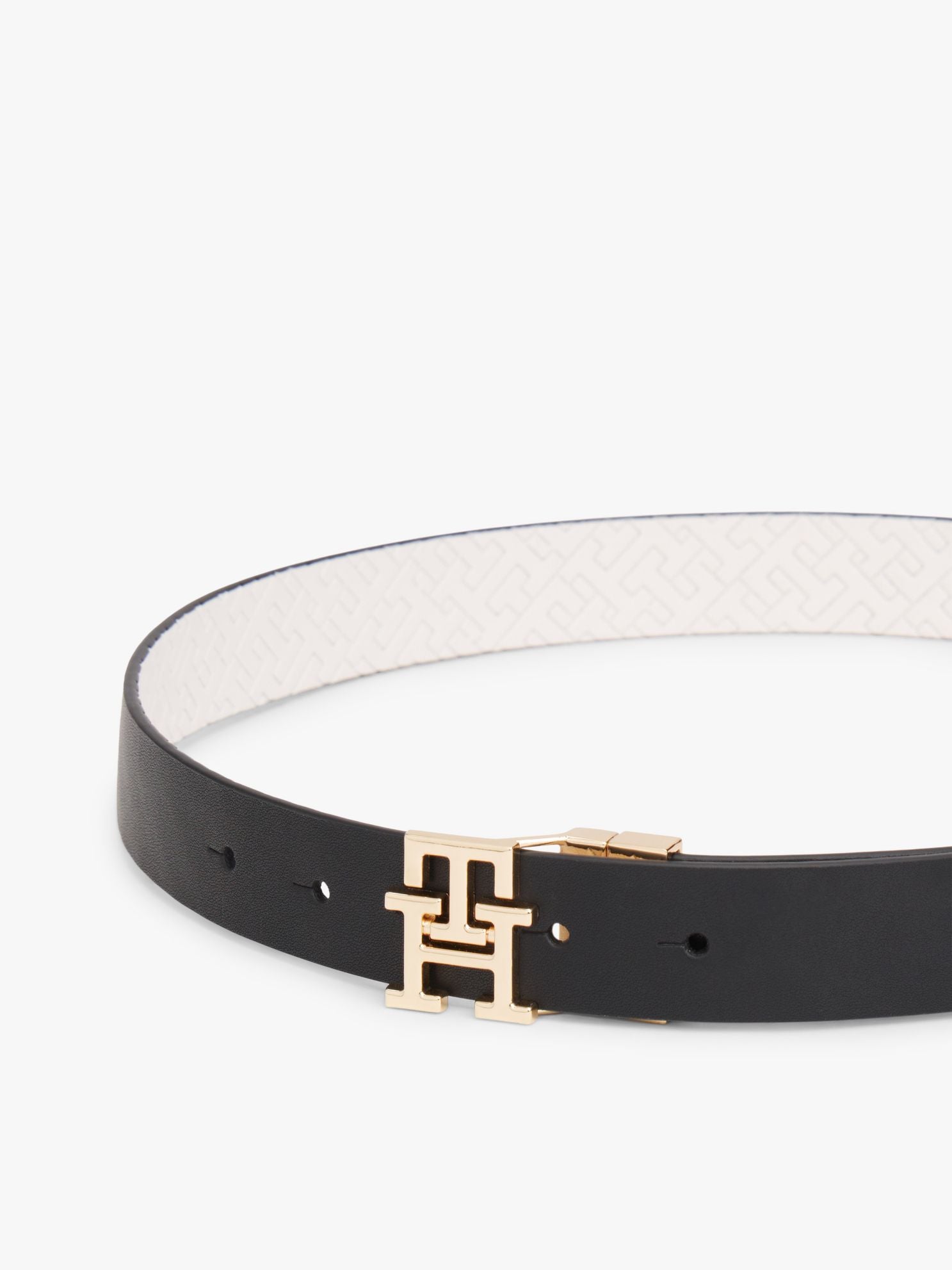 Tommy Hilfiger Monogram Buckle Reversible Leather Belt