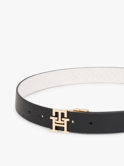 Tommy Hilfiger Monogram Buckle Reversible Leather Belt