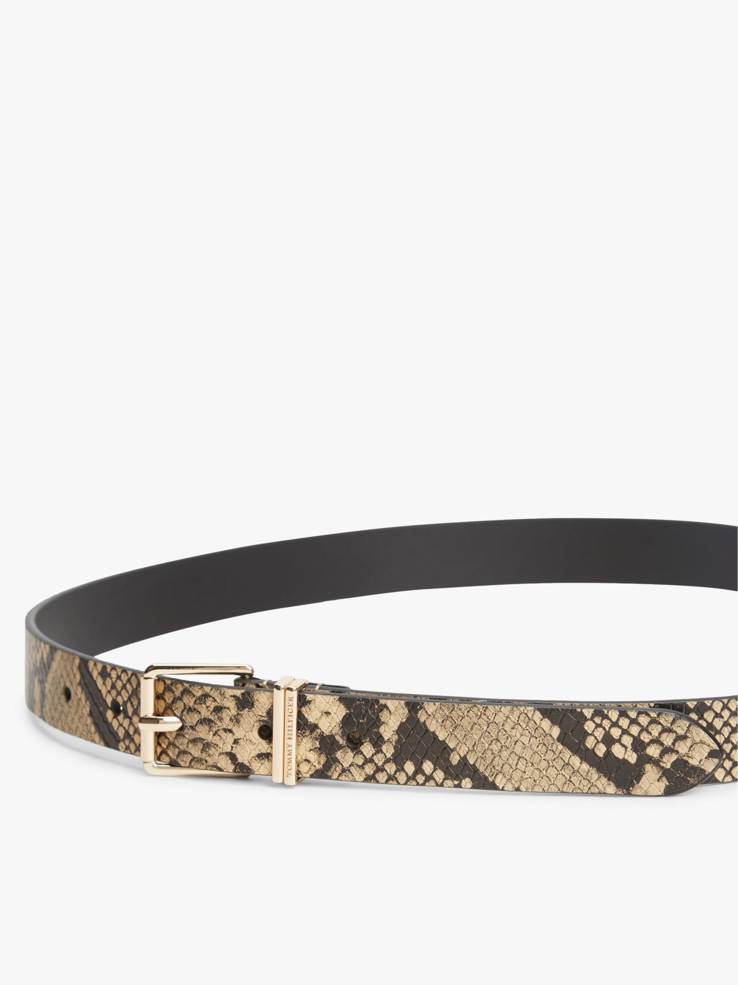 Tommy Hilfiger Snake-Embossed Leather Belt