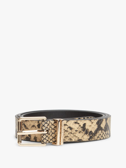 Tommy Hilfiger Snake-Embossed Leather Belt