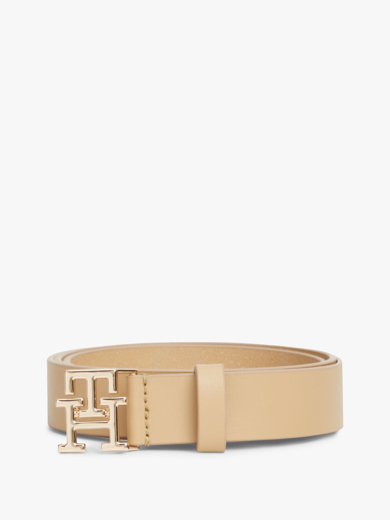 Tommy Hilfiger Monogram Buckle Leather Belt