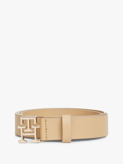 Tommy Hilfiger Monogram Buckle Leather Belt