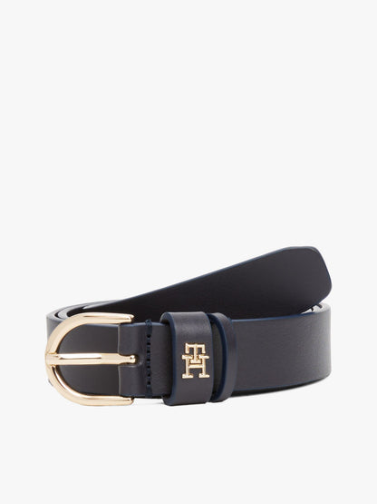 Tommy Hilfiger Monogram Slim Leather Belt