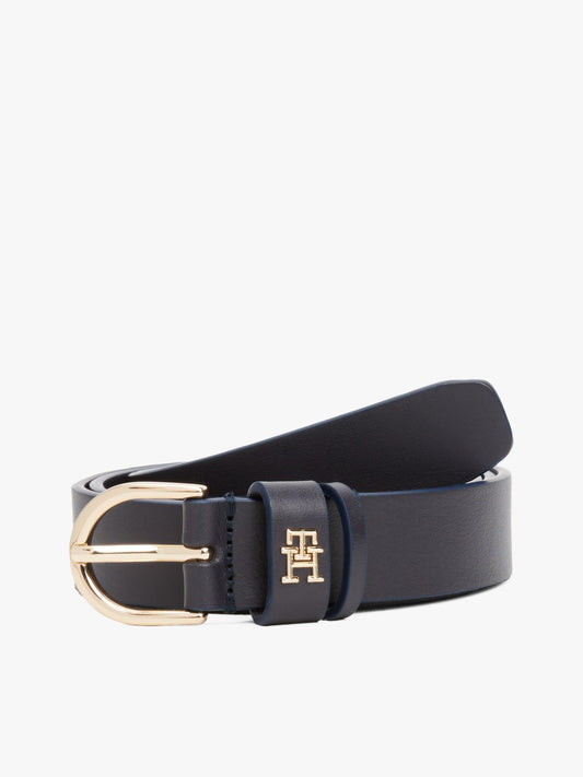 Tommy Hilfiger Monogram Slim Leather Belt