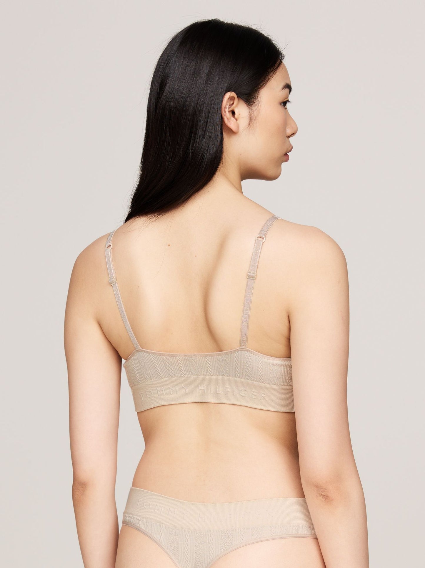 Tommy Hilfiger Logo Knit Unlined Triangle Bra