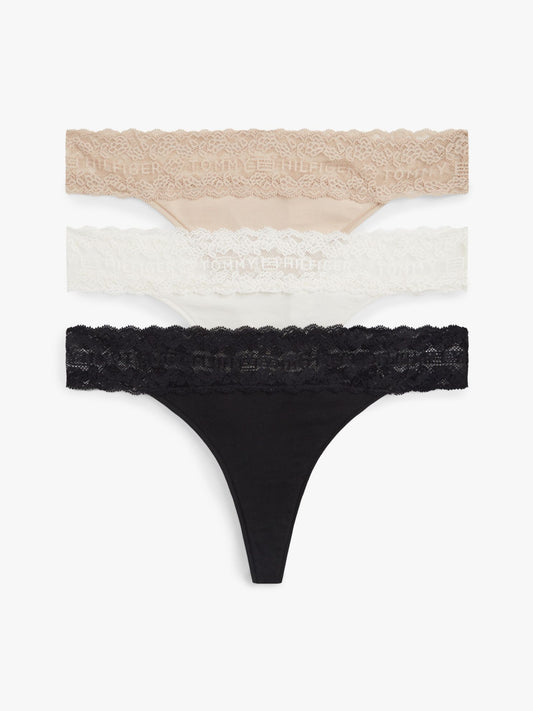 Tommy Hilfiger Lace-Trim Thong 3-Pack