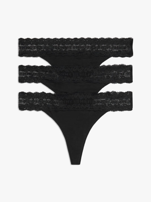 Tommy Hilfiger Lace-Trim Thong 3-Pack