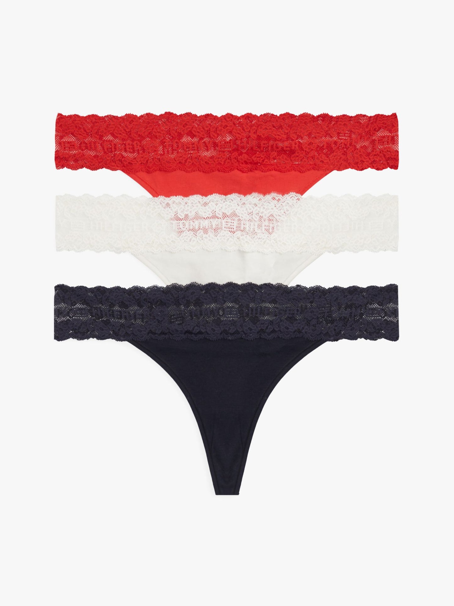 Tommy Hilfiger Lace-Trim Thong 3-Pack