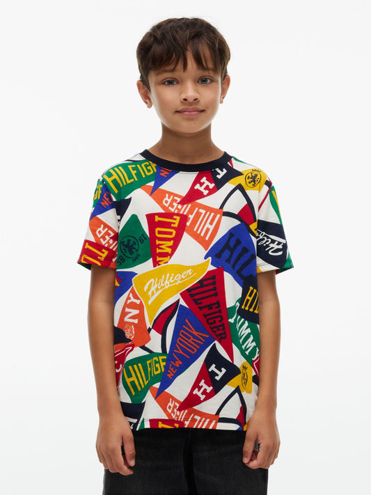 Tommy Hilfiger Kids' Allover Varsity Pennant T-Shirt