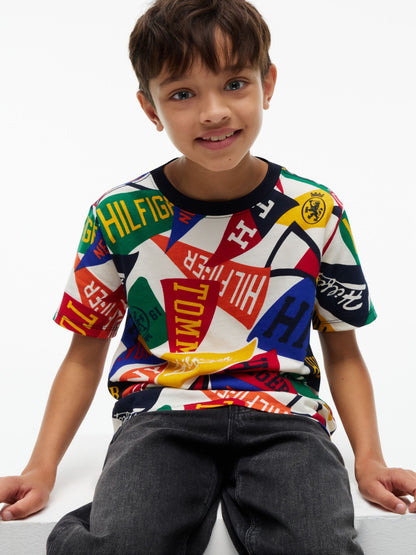 Tommy Hilfiger Kids' Allover Varsity Pennant T-Shirt