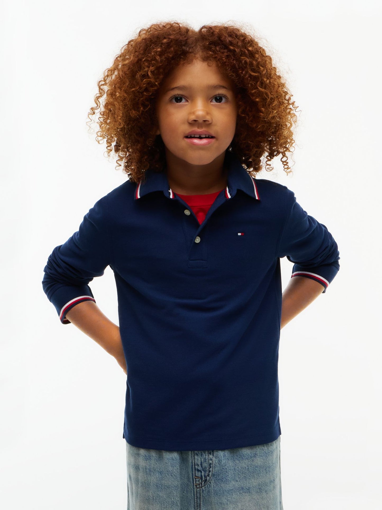 Tommy Hilfiger Kids' Long-Sleeve Tommy Wicking Polo