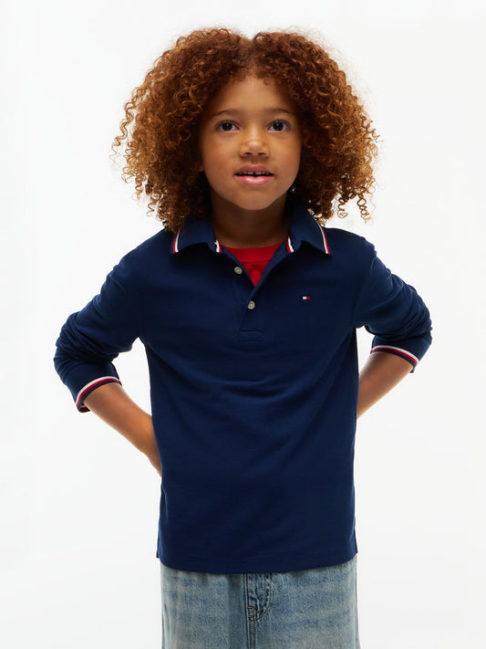 Tommy Hilfiger Kids' Long-Sleeve Tommy Wicking Polo