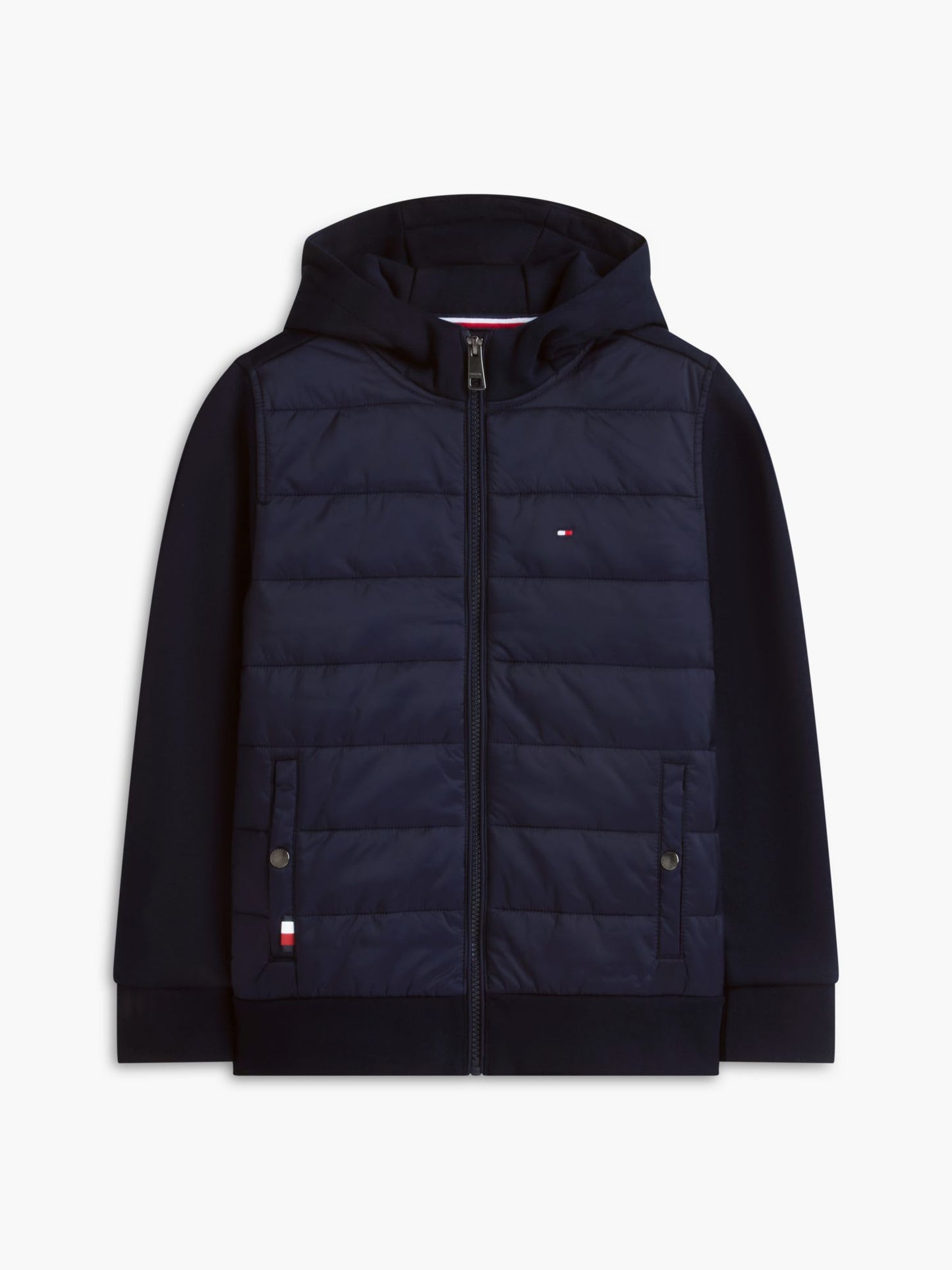 Tommy Hilfiger Kids' Mixed Media Hooded Quilted Jacket
