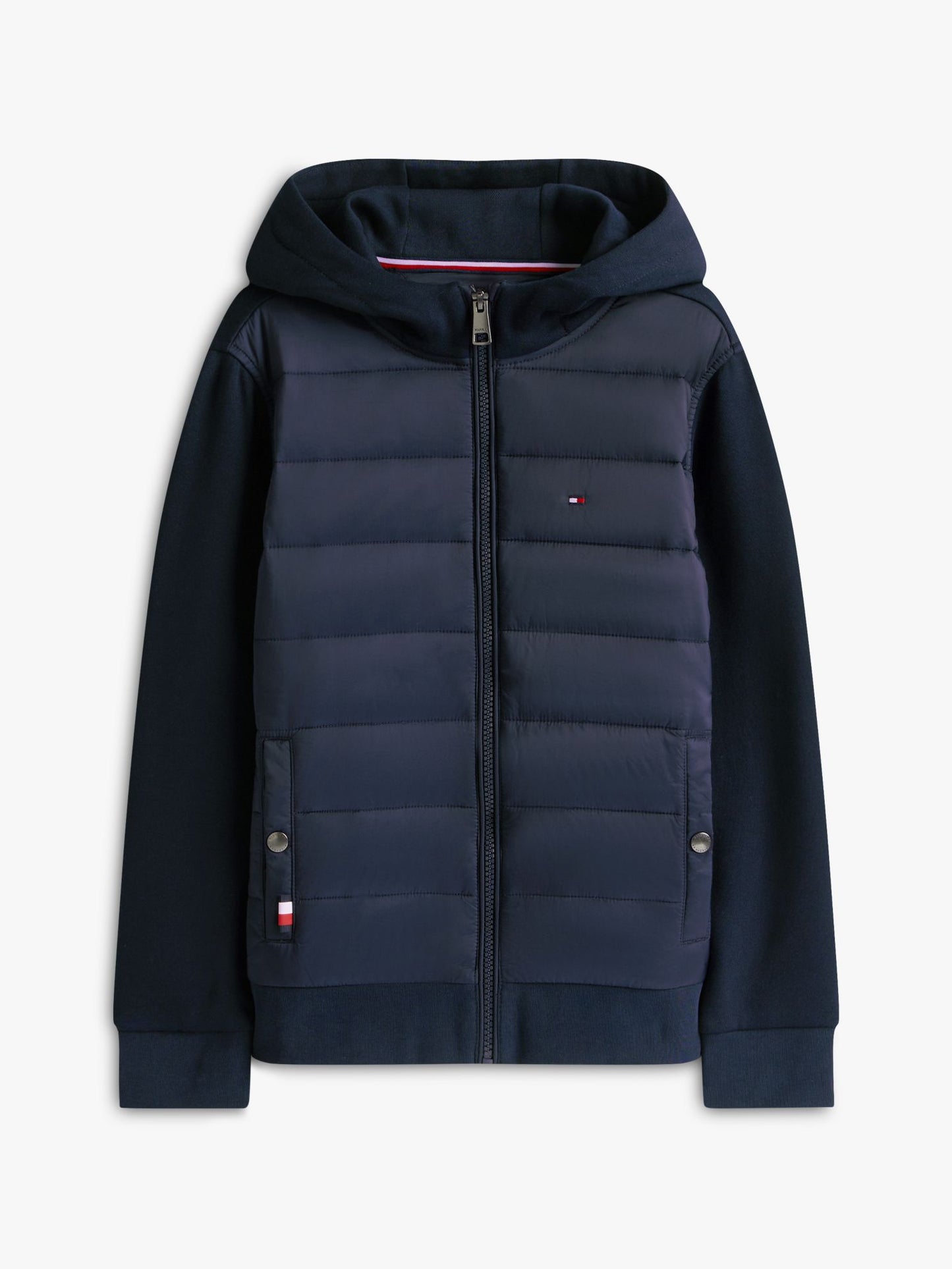 Tommy Hilfiger Kids' Mixed Media Hooded Quilted Jacket