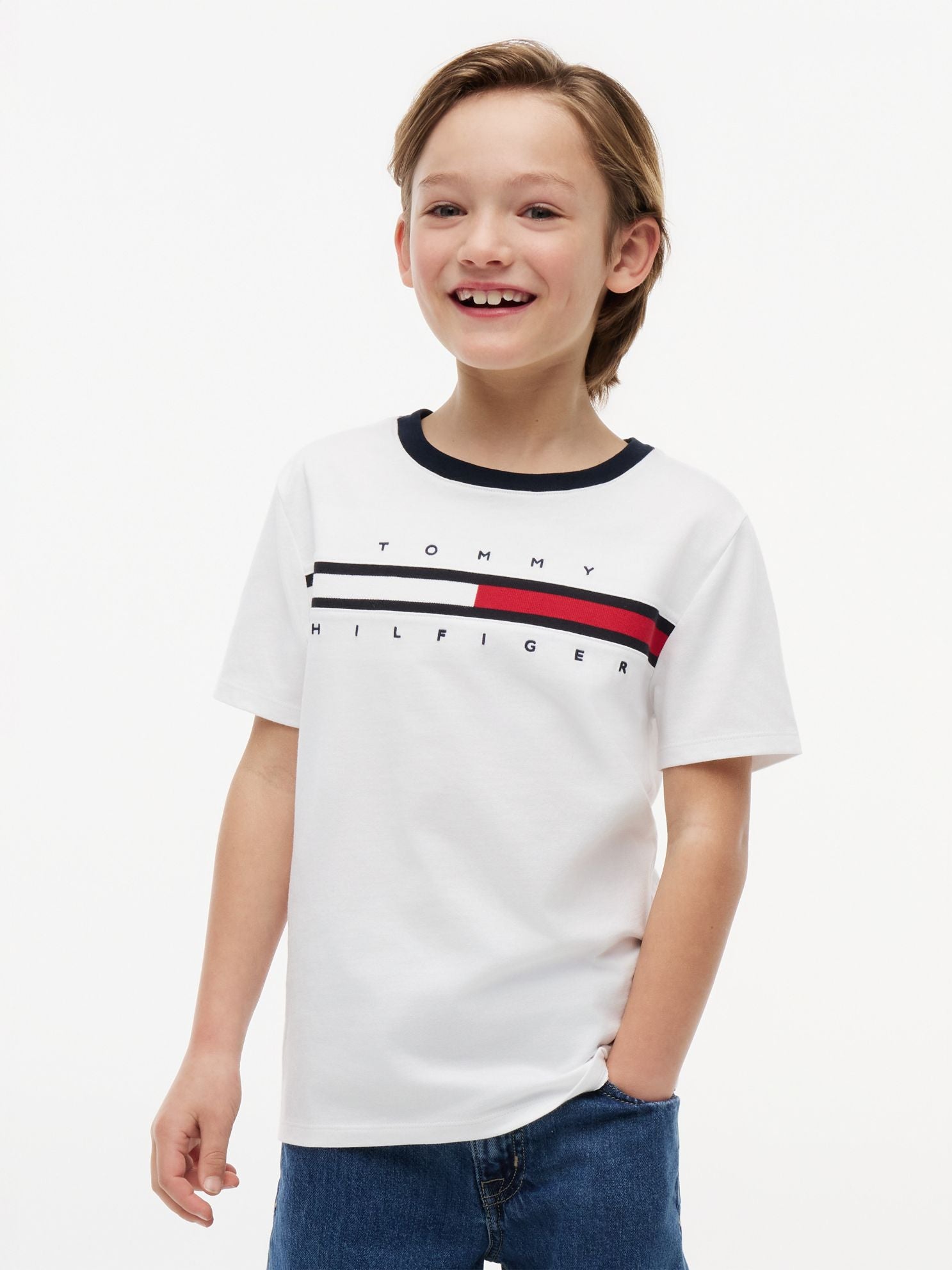 Tommy Hilfiger Kids' Flag Stripe Logo T-Shirt