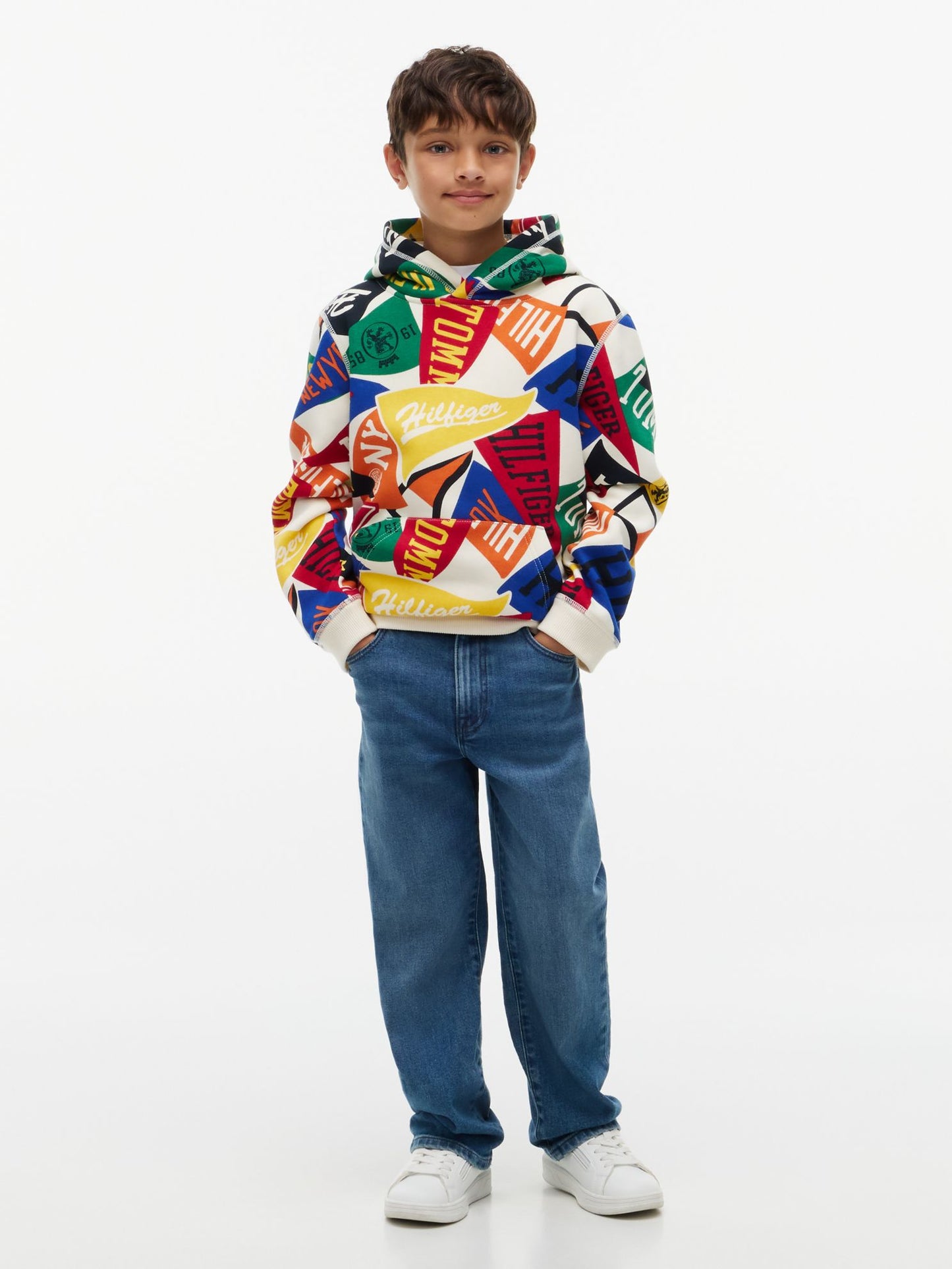 Tommy Hilfiger Kids' Allover Varsity Pennant Hoodie