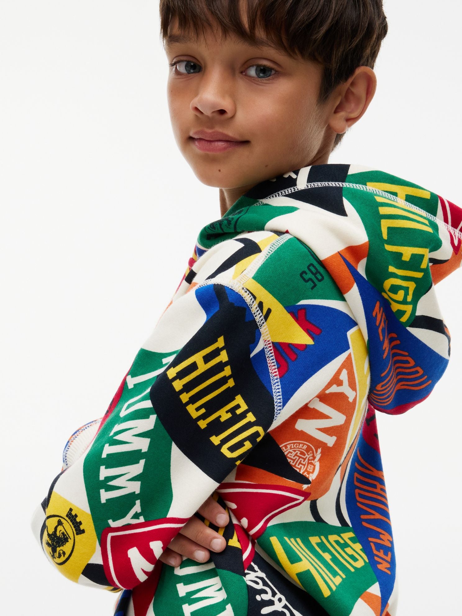 Tommy Hilfiger Kids' Allover Varsity Pennant Hoodie