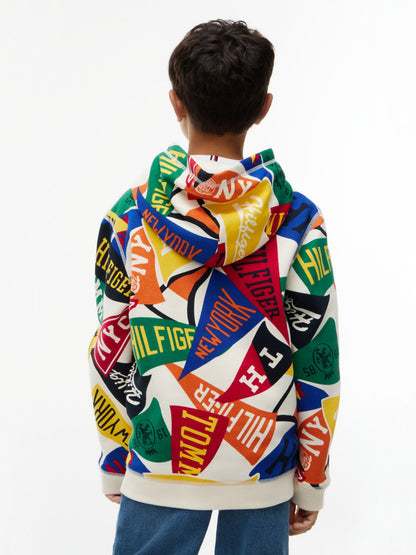 Tommy Hilfiger Kids' Allover Varsity Pennant Hoodie