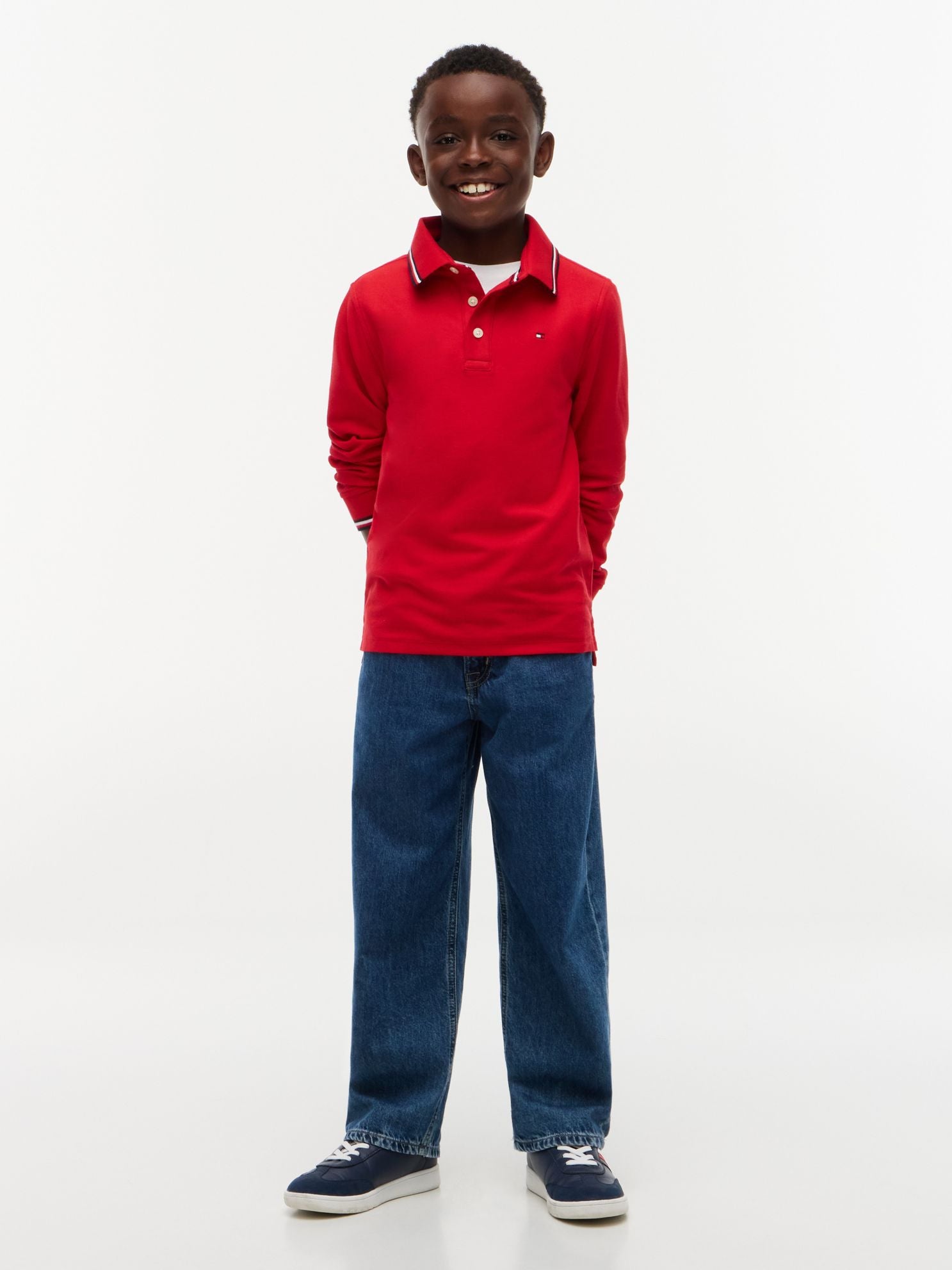 Tommy Hilfiger Kids' Long-Sleeve Tommy Wicking Polo