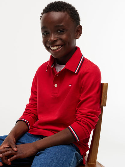 Tommy Hilfiger Kids' Long-Sleeve Tommy Wicking Polo