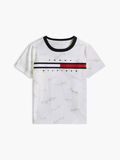 Tommy Hilfiger Kids' Signature Flag Stripe Logo T-Shirt