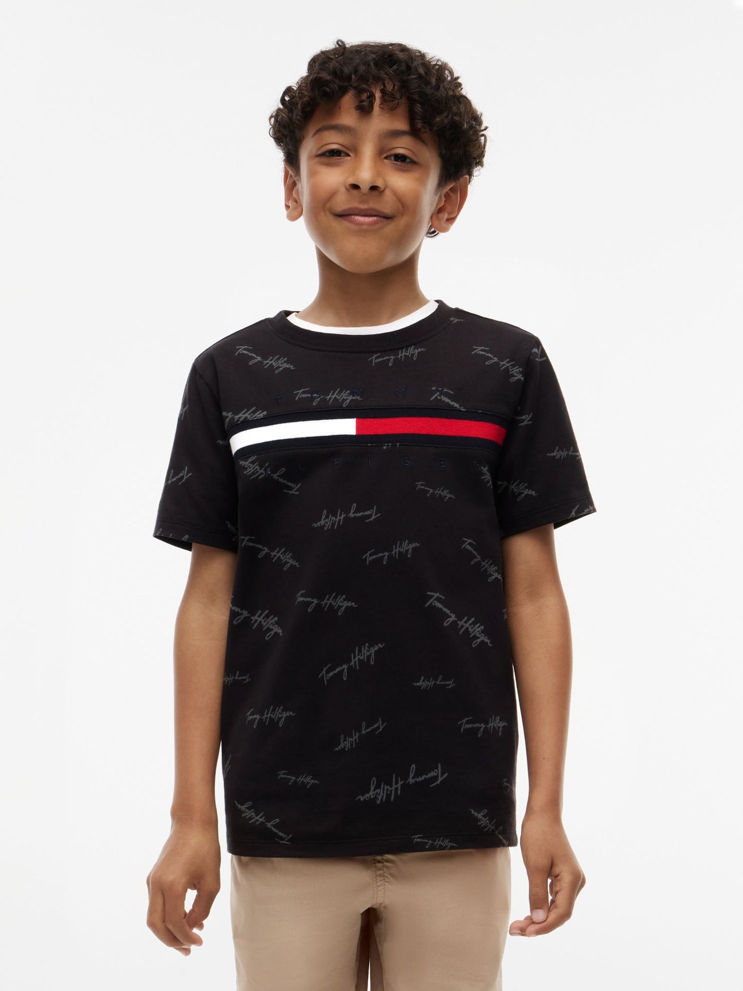 Tommy Hilfiger Kids' Signature Flag Stripe Logo T-Shirt