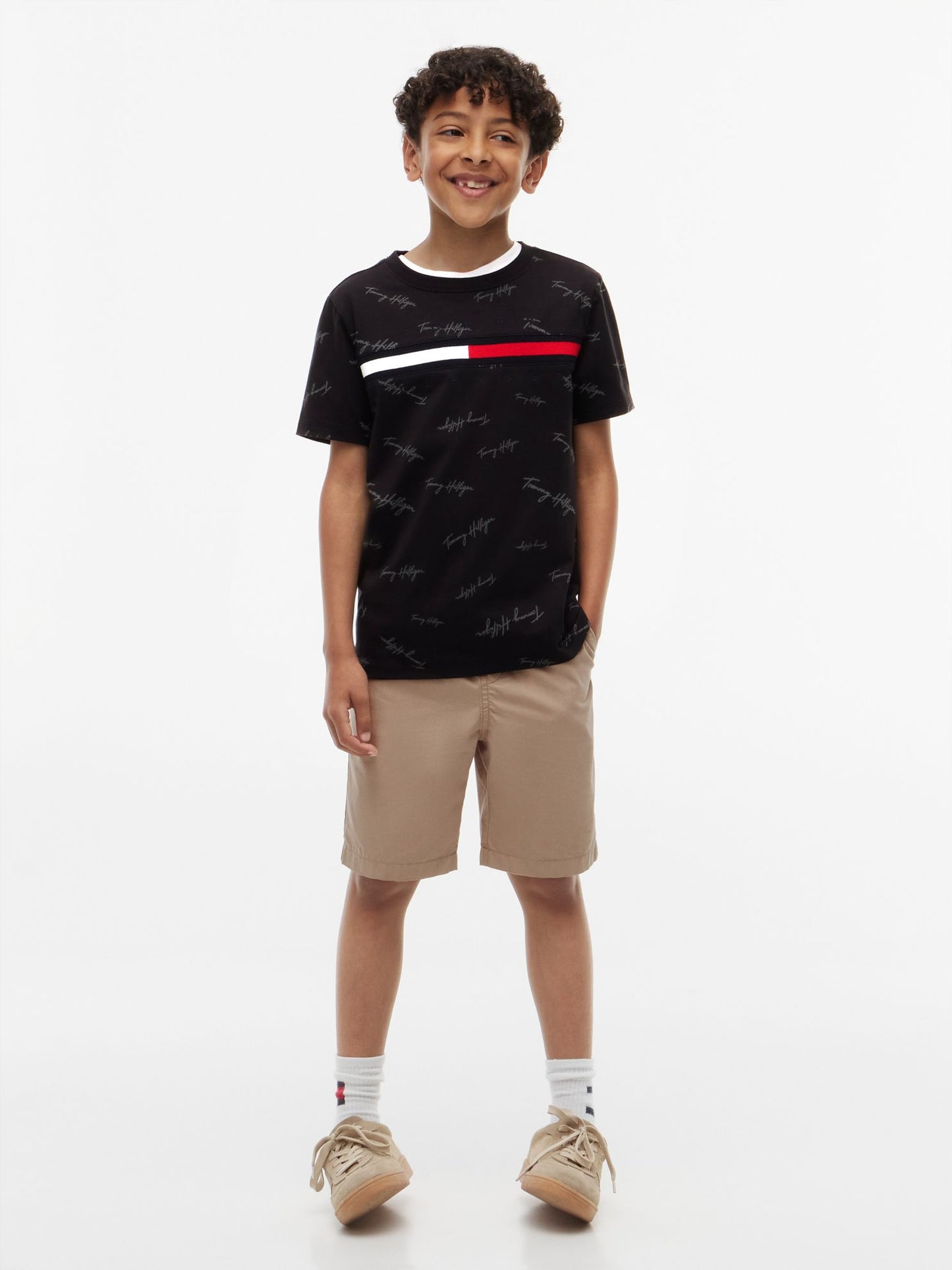 Tommy Hilfiger Kids' Signature Flag Stripe Logo T-Shirt