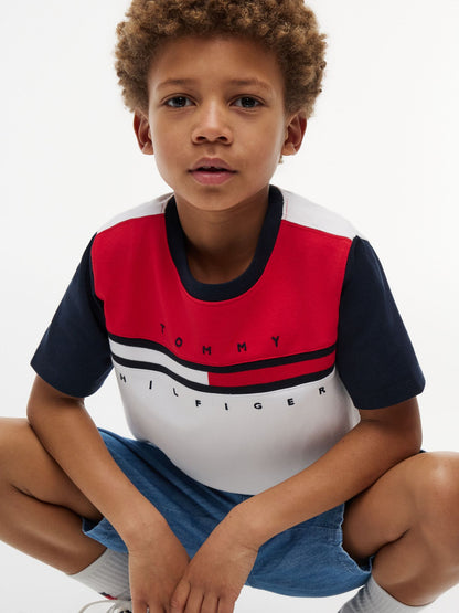 Tommy Hilfiger Kids' Colorblock Flag Stripe T-Shirt