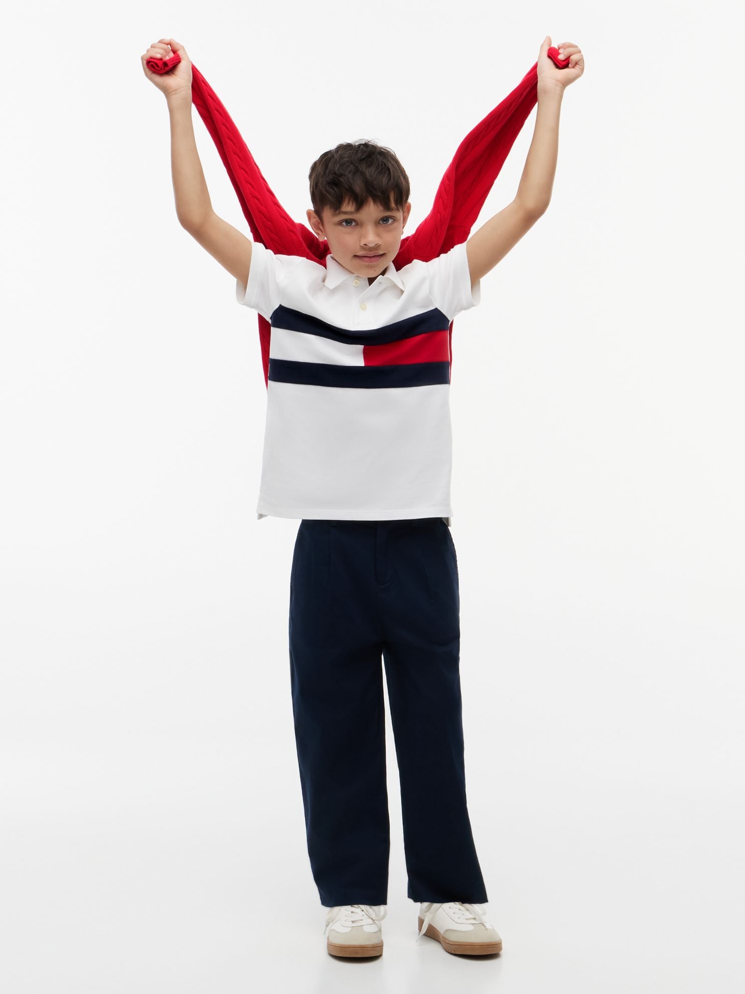 Tommy Hilfiger Kids' Colorblock Flag Stretch Polo