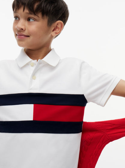 Tommy Hilfiger Kids' Colorblock Flag Stretch Polo