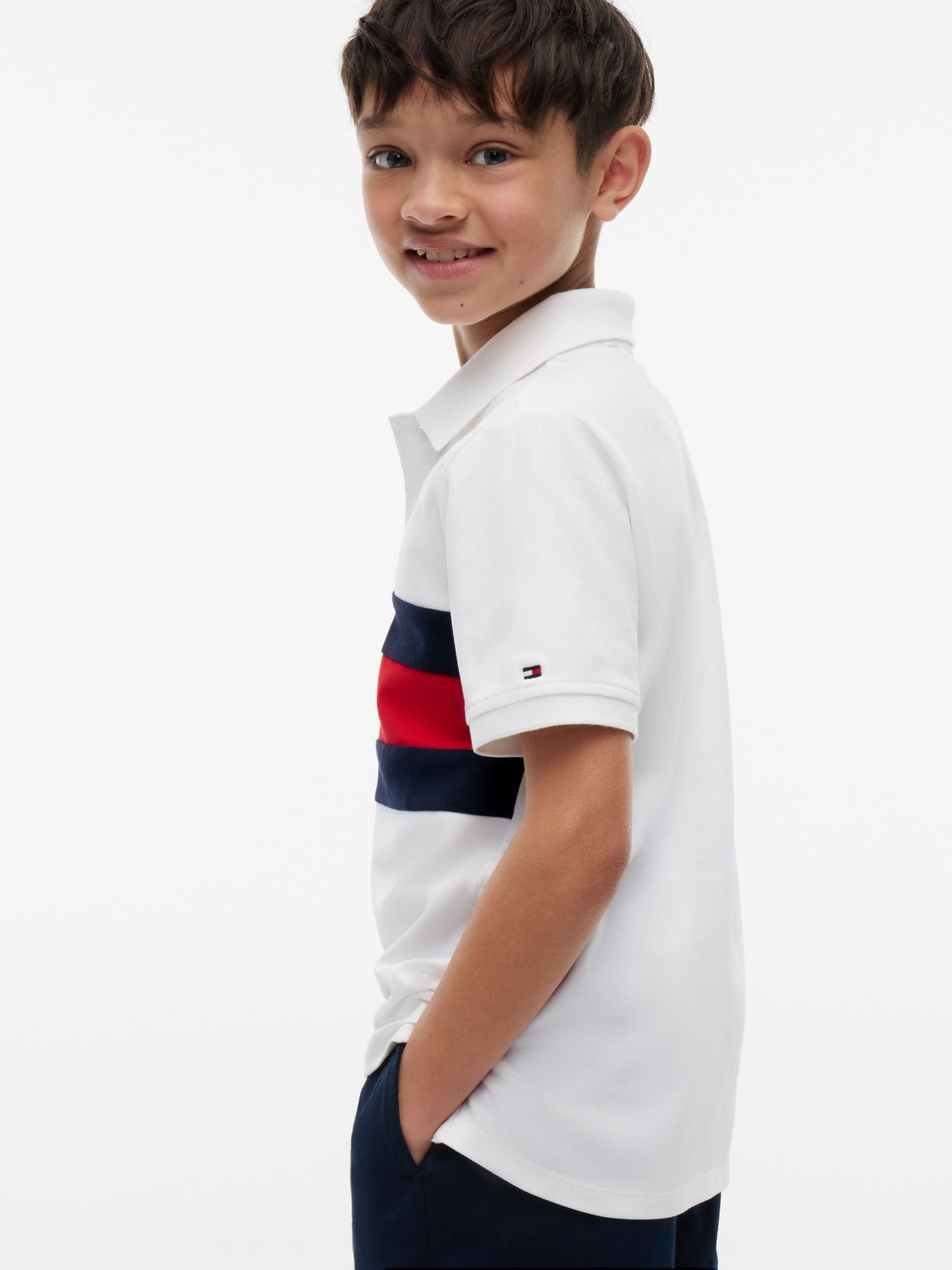 Tommy Hilfiger Kids' Colorblock Flag Stretch Polo