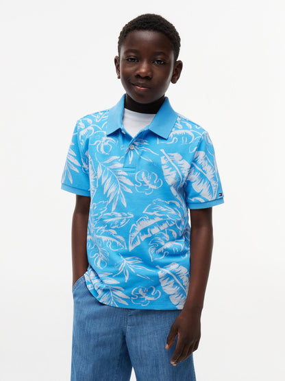 Tommy Hilfiger Kids' Tropical Print Stretch Polo