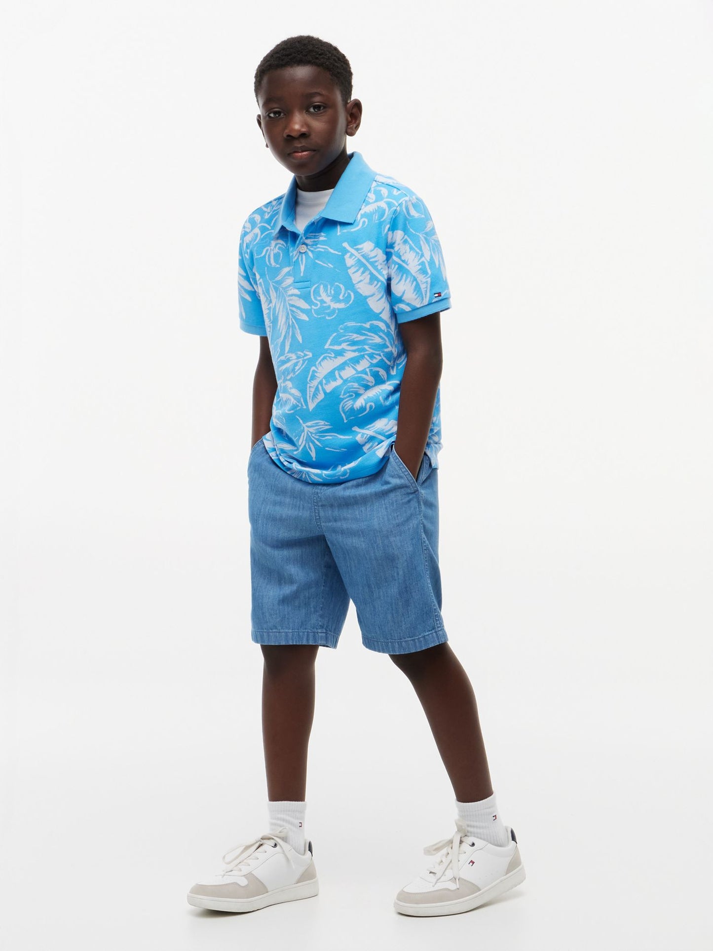 Tommy Hilfiger Kids' Tropical Print Stretch Polo