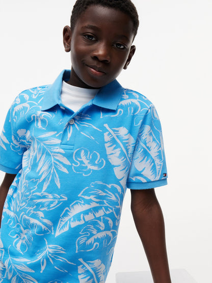 Tommy Hilfiger Kids' Tropical Print Stretch Polo